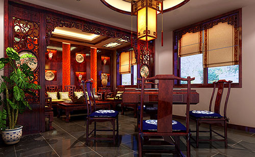 从江古典中式风格茶楼包间设计装修效果图